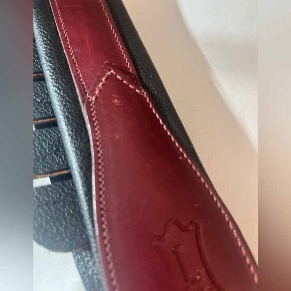 MSS80 2 Inch LEVY Guitar Strap Belt Leather Burgundy Black Music Band - Picture 5 of 16